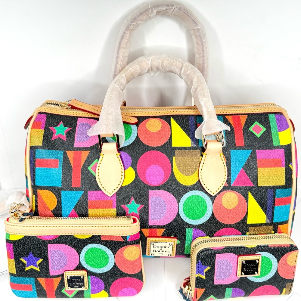 Dooney & Bourke Colorful Art Deco 3 Piece Set